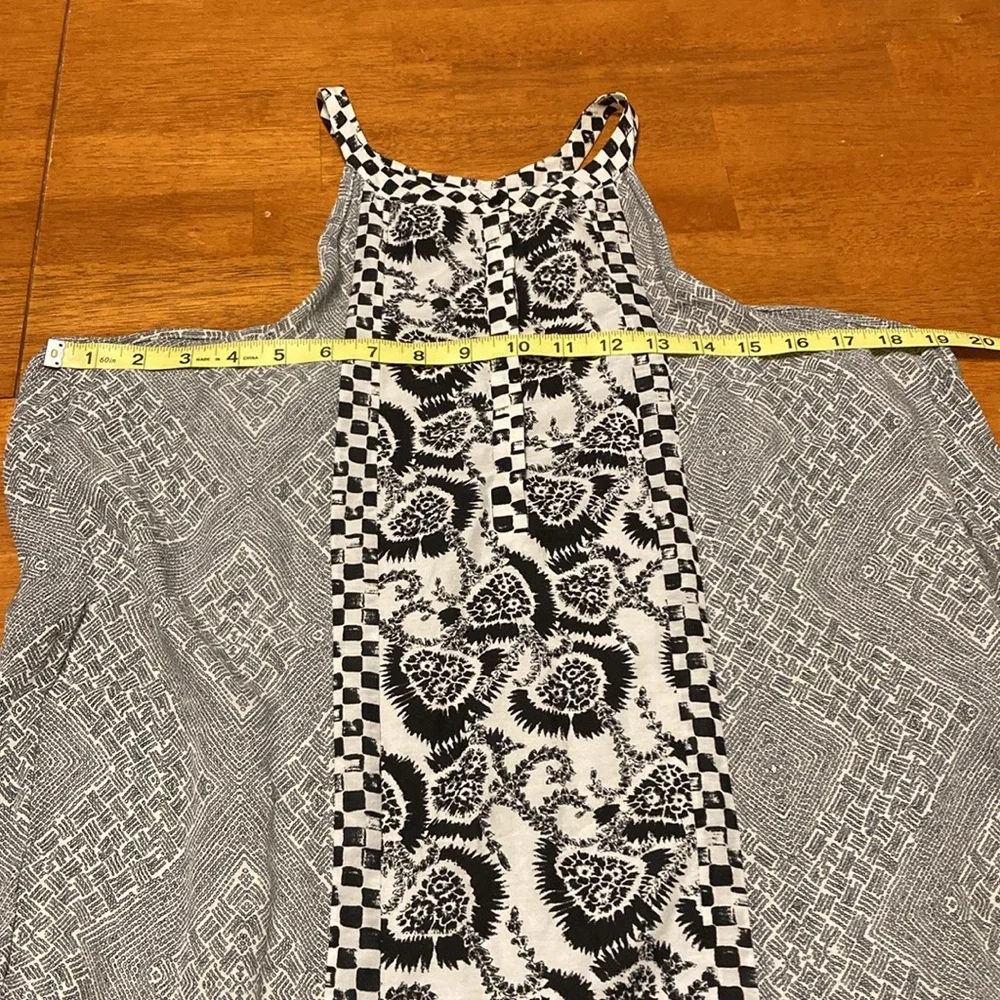 A.L.C. Womens Size M Black White High Neck Sleeveless 100% Silk Drop Waist Dress - Picture 9 of 11